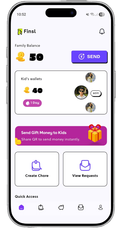 Finsl app on a phone